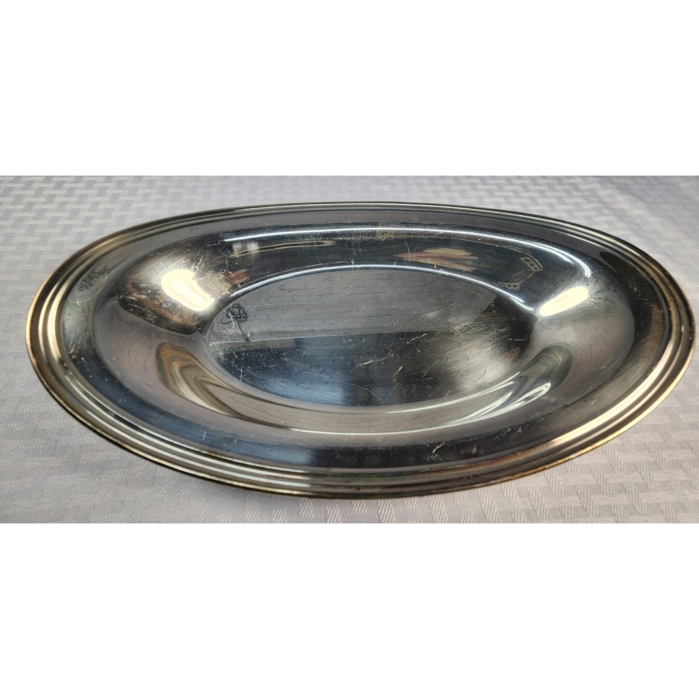 Vintage Concord International Silver Co. #6419 Silver Plate Oval Tray Dish 12"x7
